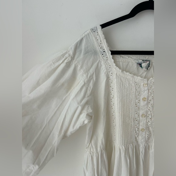 Vintage Cornell trading boho white prairie dress - Picture 4 of 13